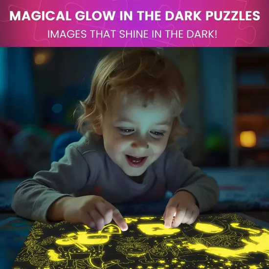 60 Piece Glow in The Dark Puzzles for Kids | Tale Heroes {2}