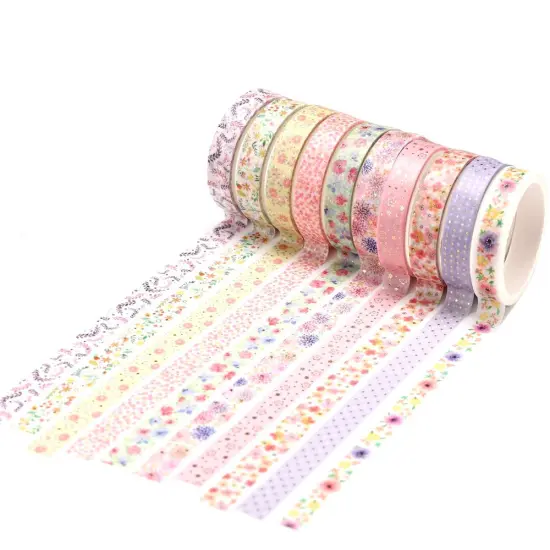 10 Rolls Sparkling Washi Tape - (Beautiful Flowers) {4}