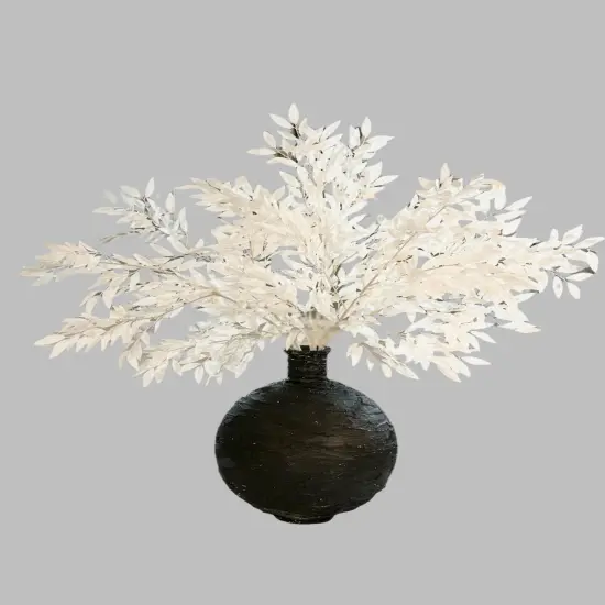 Azore Artificial White Silk Stem Faux Leaf Branches 42" set of 4 {4}