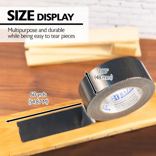 BAZIC 1.88" X 60 Yards Black Duct Tape {8}