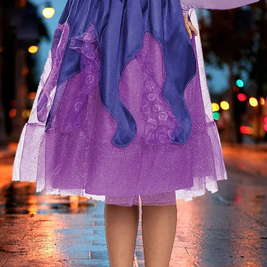 Kid's Ursula Costume Purple Sea Witch Dress with Tentacles Print {3}