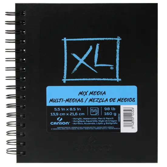 Canson XL Mixed Media Book 5.5"X8.5"-Wire Bound, 60 Sheets {1}
