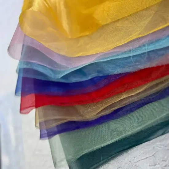 1 Yard Sheer Organza Fabric Crisp Lightweight Elegant Material for Decor Fashion Crafts Lime {2}