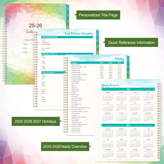Teacher Planner 2025-2026 - Teacher Lesson Planner - Multicolor {5}