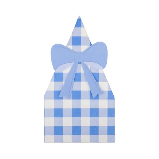 BLUE GINGHAM NAPKIN & RINGS SET {1}