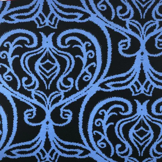 1 Yard Liverpool Knit Geometric Print Fabric for Dresses and Accessories 58/60 Inches Wide Light Blue/Black {1}