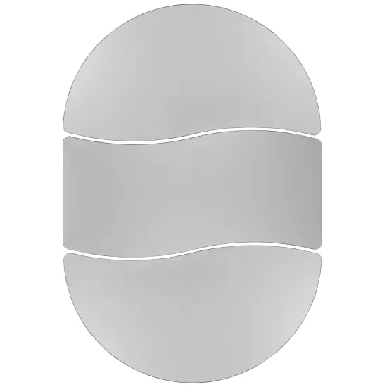 Emma and Oliver 3 Piece 86" Oval Wave Collaborative Grey Kids Adjustable Activity Table Set {6}