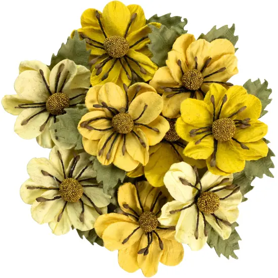 Little Birdie Wendy Paper Flowers 9/Pkg-Sunshine {3}