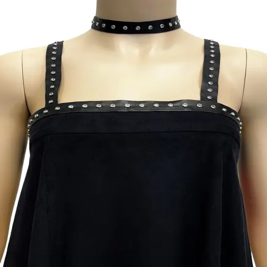 10 Yards of Gillian 3/4" Wide Faux Leather Tape Trim Embellished With Rhine | 10 yard cut {4}