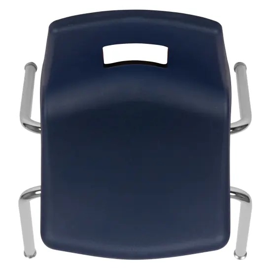 Emma and Oliver 4-pack Student Stack School Chair - 16-inch Black {12}