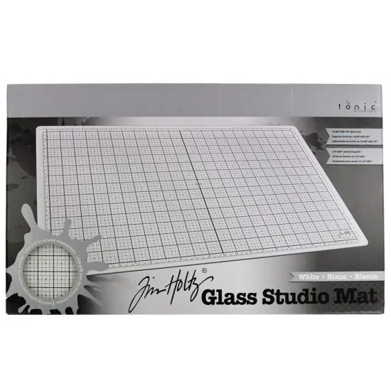Tim Holtz Glass Studio Mat 23.75"X14.25"-White {1}