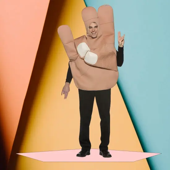 The Shocker Costume Funny Hand Gesture Adult Tunic Set {2}