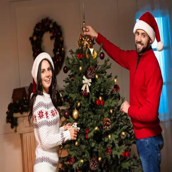 2PCS 7FT 20LED Pine Cone Red Berry Bell Battery Operated Christma String Light {6}