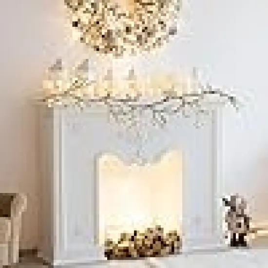 Lit Christmas Brown Twig Garland Winter Home Holiday Indoor Use {5}