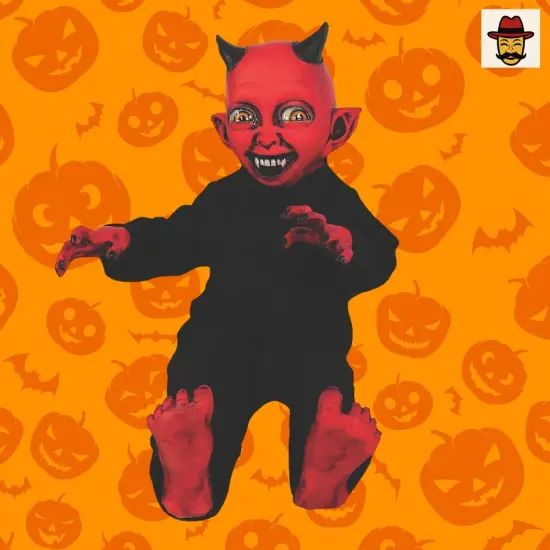 3.1 Feet Tall Little Devil Monster Kid Costume Poseable Red Imp Figure {3}