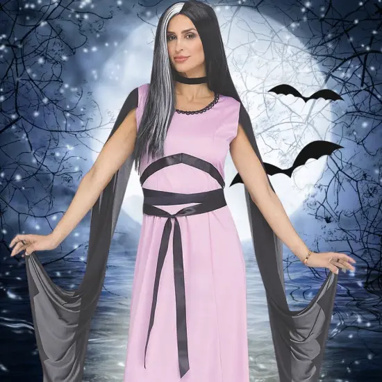 Womens Pink & Black Monster Mom Halloween Costume with Long Dress {4}