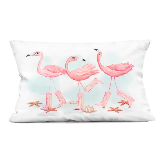 Stupell Industries Happy Pink Cowgirl Flamingoes Decorative Printed Throw Pillow design by Ziwei Li, 14 x 7 x 20 {1}