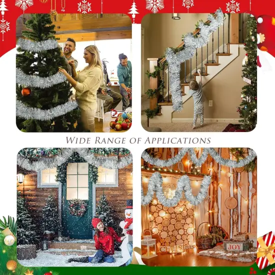 100Ft Christmas Garland - Xmas Tree Decorations, Christmas Tinsel Decorations {5}