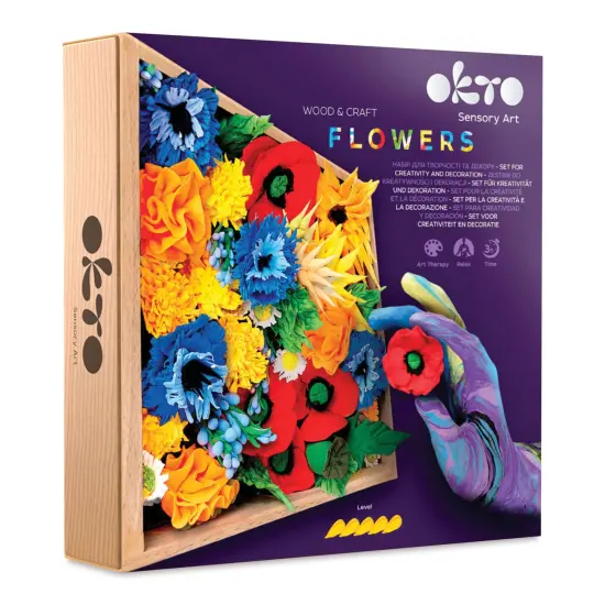 Okto Sensory Art DIY Wood & Craft Clay Kit - Flowers, Freedom Colors {1}