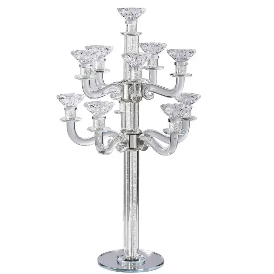 Crystal Candelabra with Mirrored Base 11 Arms Clear {3}