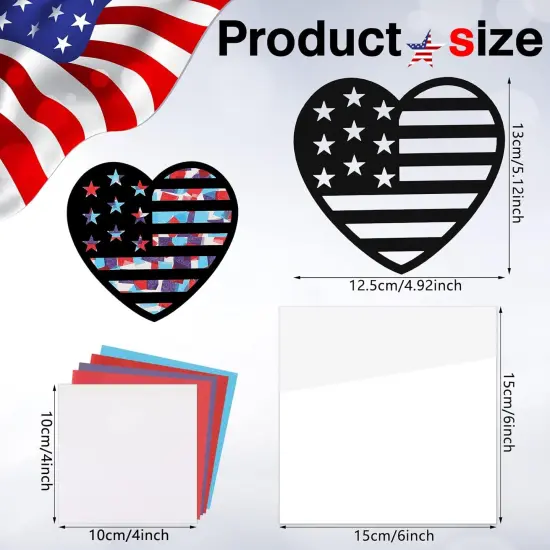 18 Pieces 4th of July Patriotic Suncatcher Paper Kit for Window {2}