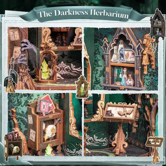 Book Nook Wizardi Miniature - The Darkness Herbarium Roombox Kit {6}