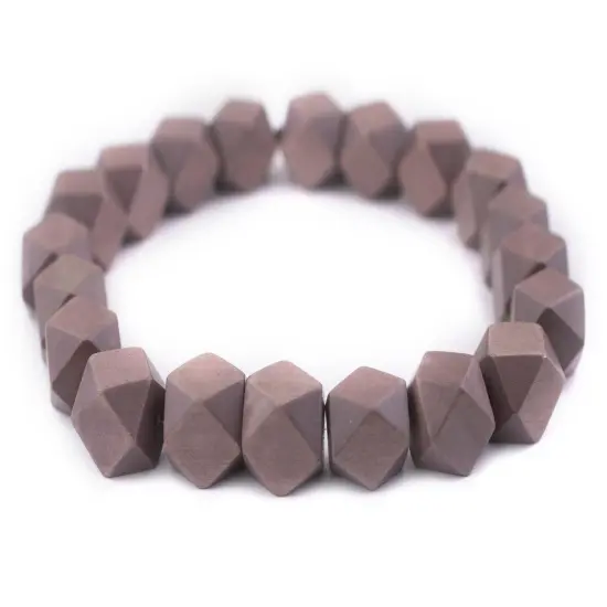 The Bead Chest Brown Cornerless Cube Wood Beads: 20mm Diamond Cut Natural Organic Beads for Jewelry Making {3}