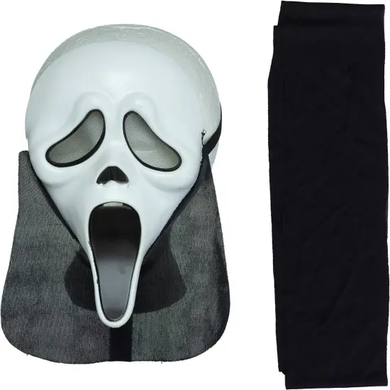 Adult Scream Halloween Fancy Dress Horror Movie Black Costume & Mask Standard Size {4}
