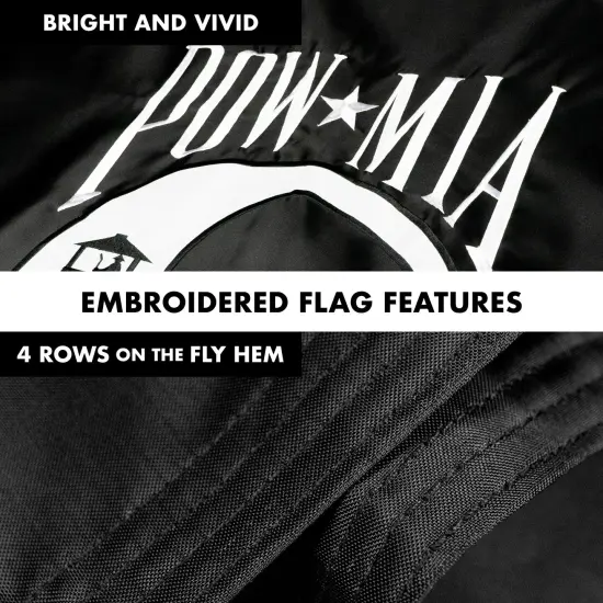 G128 - 5 Feet Tangle Free Spinning Flagpole (Black) POW/MIA Flag Double Sided Brass Grommets Embroidered 2x3 ft (Flag Included) Aluminum Flag Pole {5}