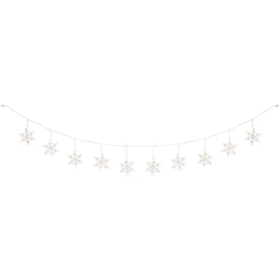 Northlight Twinkling Icicle Snowflake Christmas Lights - Clear - 8.6' White Wire - 100ct {5}
