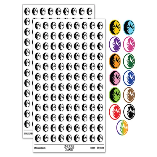 Waxing Gibbous Moon Phase 200+ 0.50" Round Stickers Yellow {1}