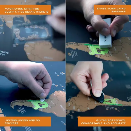 Scratch Off World Map Poster United States Map Wall Art Gift for Travelers Map of the World USA Travel Map Great Wall Decor Deluxe Adventure Map {2}