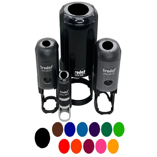 Sketchy Solid Circle Self-Inking Rubber Stamp for Stamping Crafting Planners Green {1}