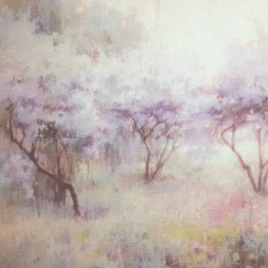 Lavender Valley Designer Printed AIDA Fabric. Canvas for embroidery with an applied backgroundKF-1119A {1}