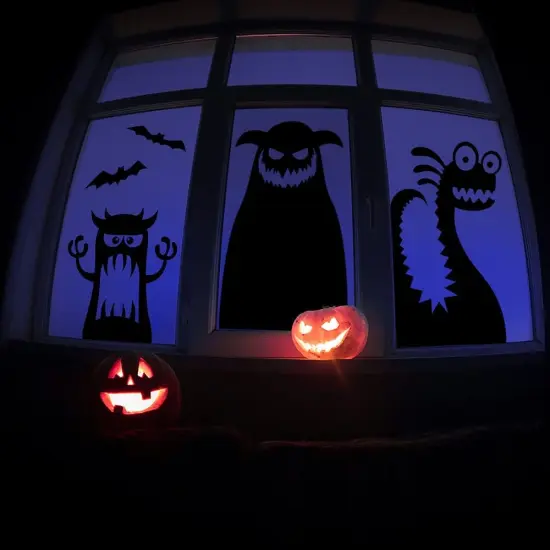 11 Pieces Halloween Giant Monster Window Clings {5}