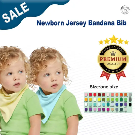 Rabbit Skins&reg; Newborn Jersey Bandana Bib Royal/ white {3}