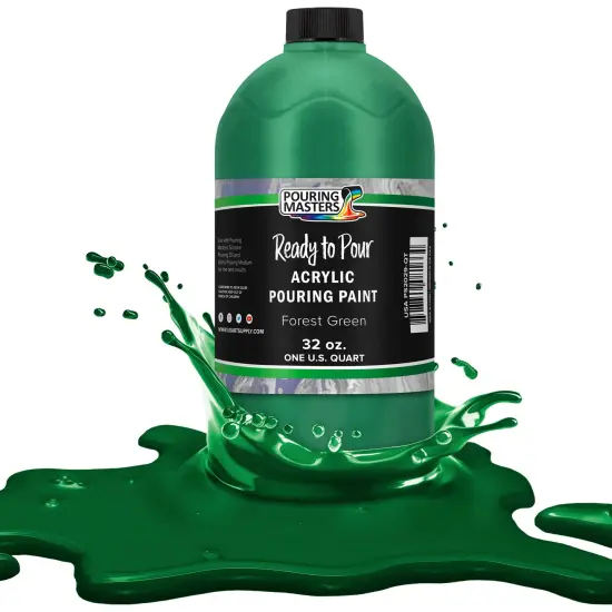 Pouring Masters Forest Green Ready to Pour Acrylic Pouring Paint - Premium 32-Ounce Pre-Mixed Fluid Acrylic Paint - Fluid Art Supplies for Canvas, Wood, Paper, Tile & Rocks {1}