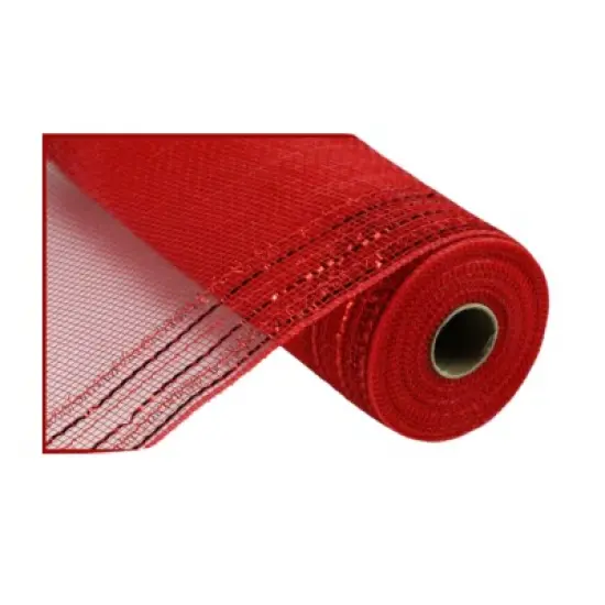 10.25"x10yd Tinsel Foil Wide Border Mesh - Red - Premium Wreath Supplies -RY850724 {1}