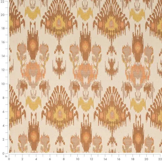 Adobe - OrangeRust AbstractGeometric,global Upholstery Fabric 54 Inches" {2}