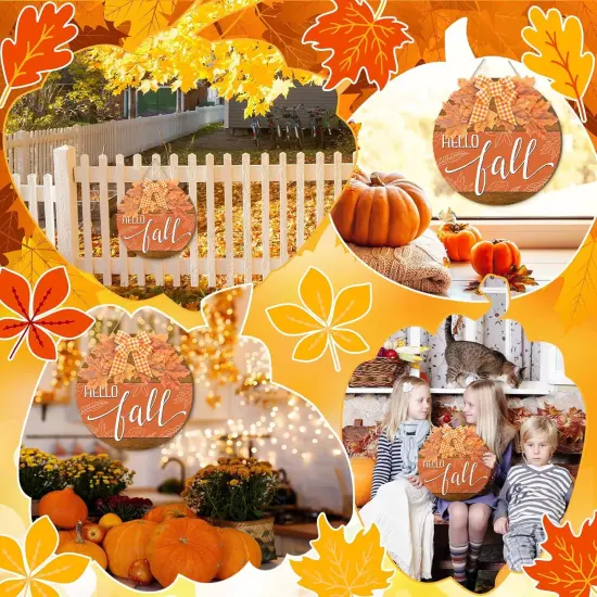 Hello Fall Sign for Front Door Autumn (Multicolor) {3}