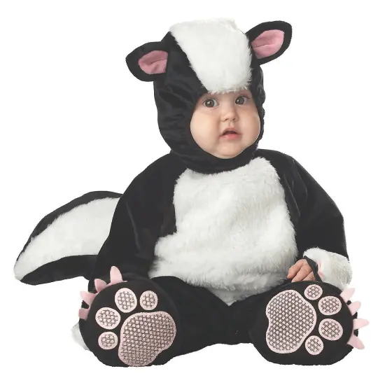 Infant Skunk Costume with Hood Tail and Booties, Perfect for Halloween {1}