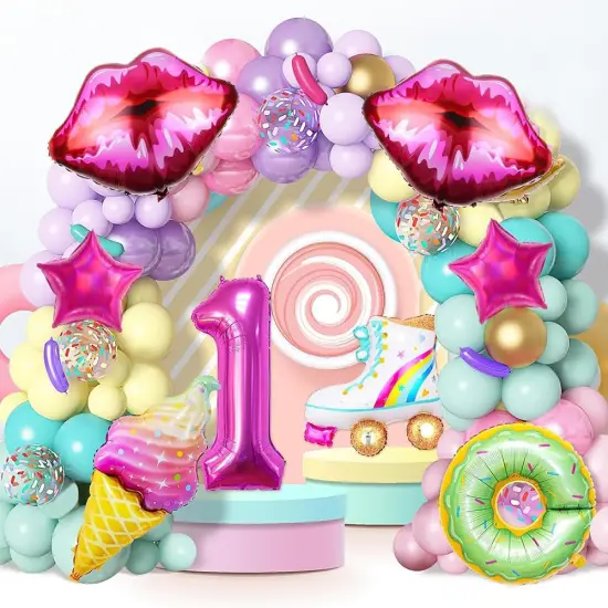 7pcs Pink Balloon Hot Pink Princess Foil Balloon(pink) {6}