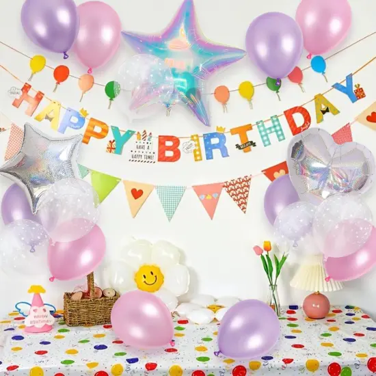 18Pcs Pearl Lilac Pink Purple Balloons Kit 32(Pink) {3}