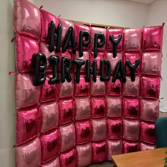 Hot Pink Party Decorations Square Foil Balloons(Pink+hot Pink) {4}