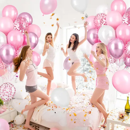 60 Pcs 12 Inch Pearl Pink Balloons (Pink) {6}