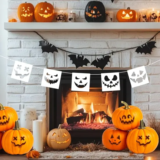 40Pcs Halloween Stencils for Painting Pumpkins 6 Inch Reusable Plastic(Halloween) {3}