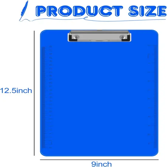 Clipboards, 15 Pack Plastic Office Clipboards, Assorted Color Plastic Clipboards, Low Profile Clip Standard A4 Letter Size, Size 12.5 x 9 Inch {2}