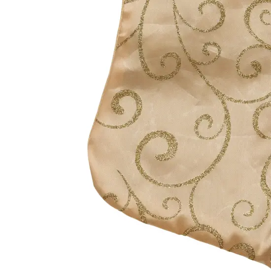 Northlight 20.5" Gold Glittered Swirl Christmas Stocking with Velveteen Cuff {5}
