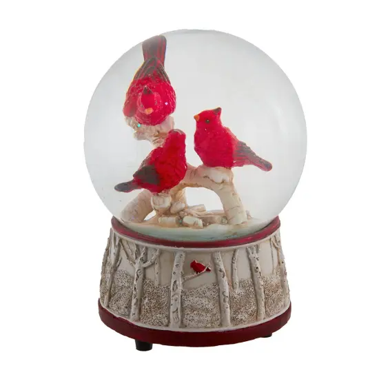 Kurt Adler 100MM Wind Up Musical Cardinals Water Globe {1}
