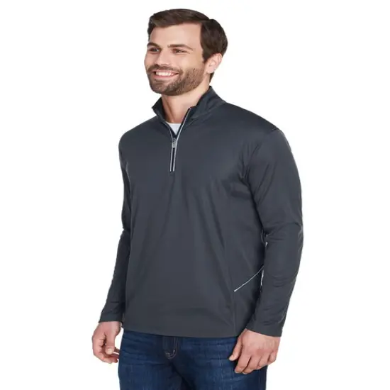 UltraClub® Men's Cool & Dry Sport Quarter-Zip Pullover CHARCOAL {5}